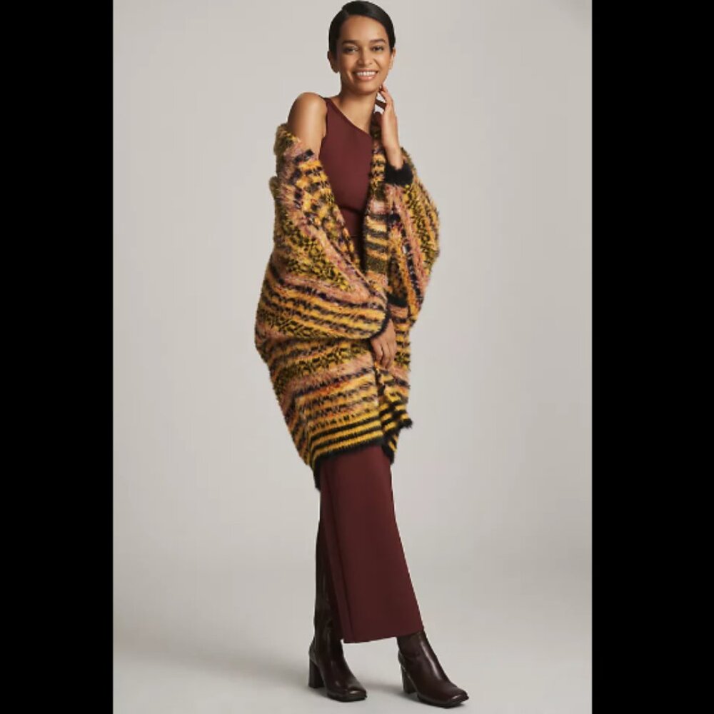 Brand New By Anthropologie Oversized Fuzzy Cardigan Sweater Coat